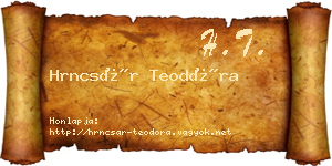 Hrncsár Teodóra névjegykártya